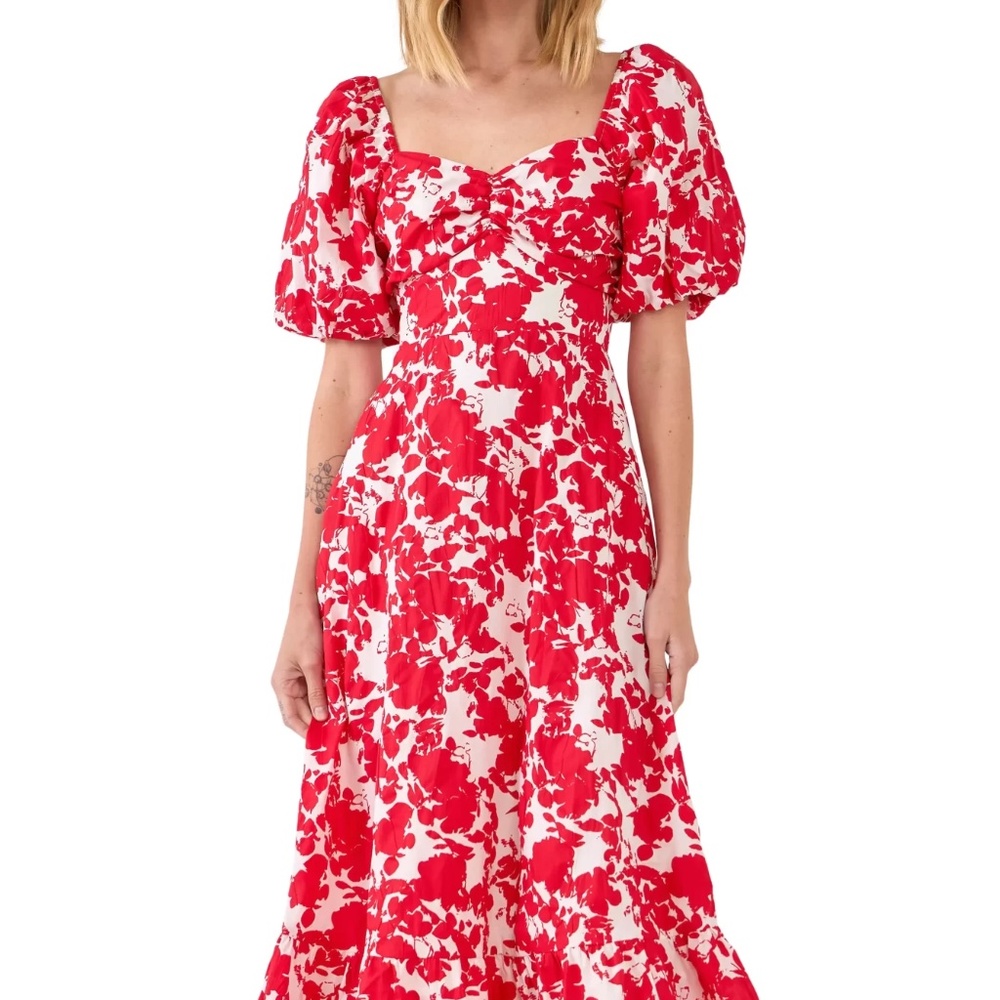 Worn once.  Free the Roses Floral Print Cotton Maxi Dress - size Small